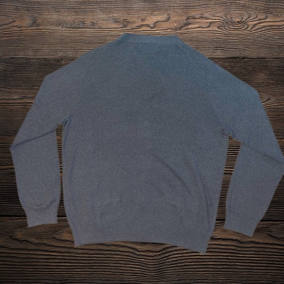 Polo Ralph Lauren Mens Pima Cotton Cardigan Sweater Grey Large V-Neck Button Up - Picture 2 of 8